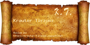 Krauter Tirzusz névjegykártya
